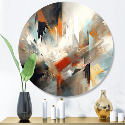 Abstract Metal Wall Art, Orange Blue Modern Decor - Orange And Blue Abstract Mixed Colours IV