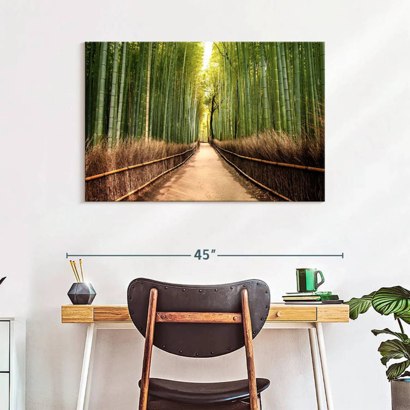 Forêt de bambou japonaise sur toile, H 26 po x l 39 po x P 1,25 po