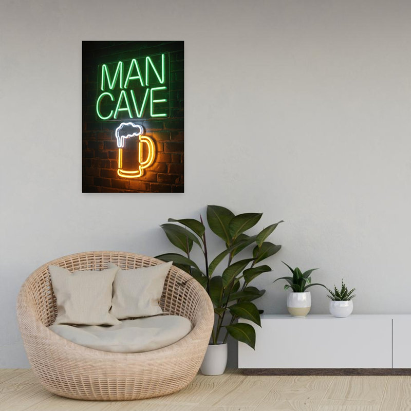 «Man Cave», art mural contemporain, H 24 po x l 16 po
