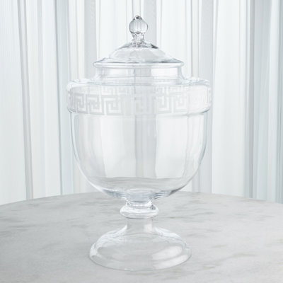 Greek Key Handmade Glass Decorative Urns & Jars