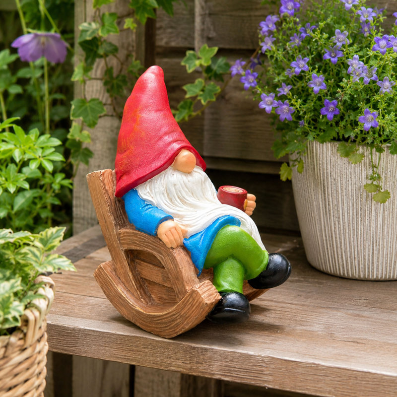 7.1'' Faceless Coffee Gnome Garden Statue
