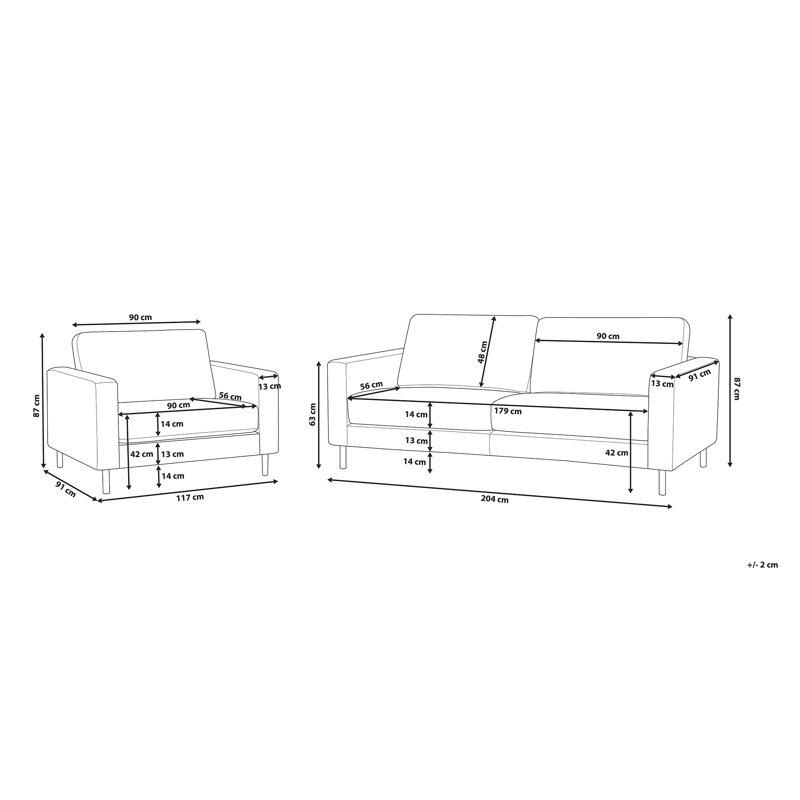 Allegro 2 - Piece Living Room Set, Black