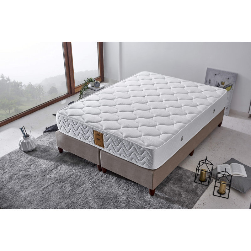 Matelas mi-ferme mi-ferme, blanc, 59,1 po x 78,7 po x 11 po | Housse spéciale en tricot, système multi-ressorts | Confortable et de soutien, parfait pour un sommeil réparateur, conception assemblée