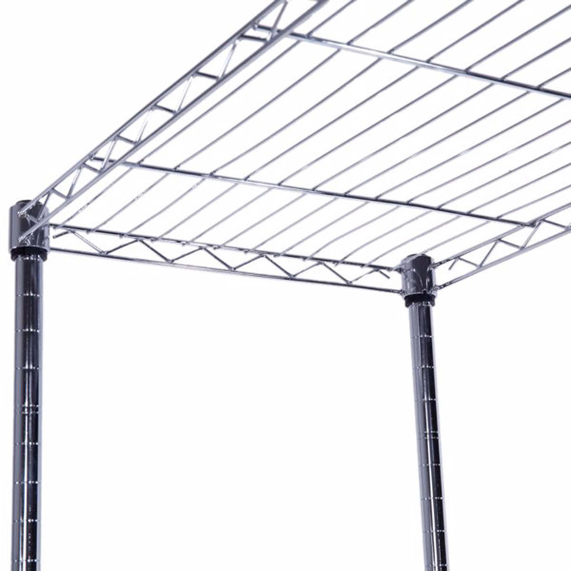 5-Layer Chrome Plated Iron Shelf With Wheels