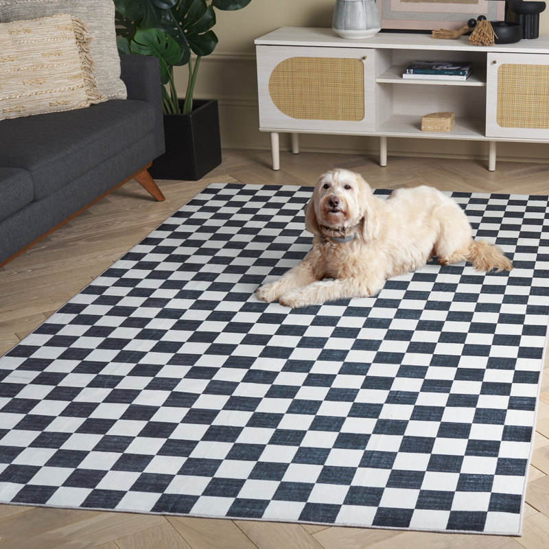 Tapis ivoire / noir Josalina Clara 937, Rectangle de 5 pi x 8 pi