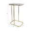 Sagebrook Home 24X15" Agate Top C-Table, White/Gold-1821522421