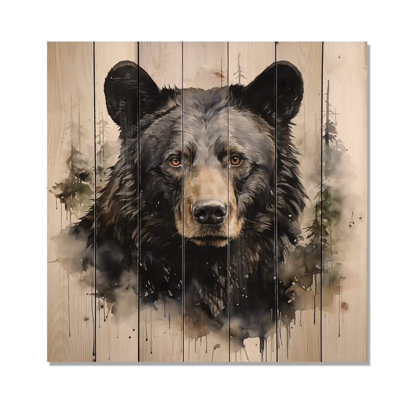 «Kanaiya Bear Wild Majesty I», reproduction d'art sur bois, ours, H 30 po x l 30 po x P 0,78 po