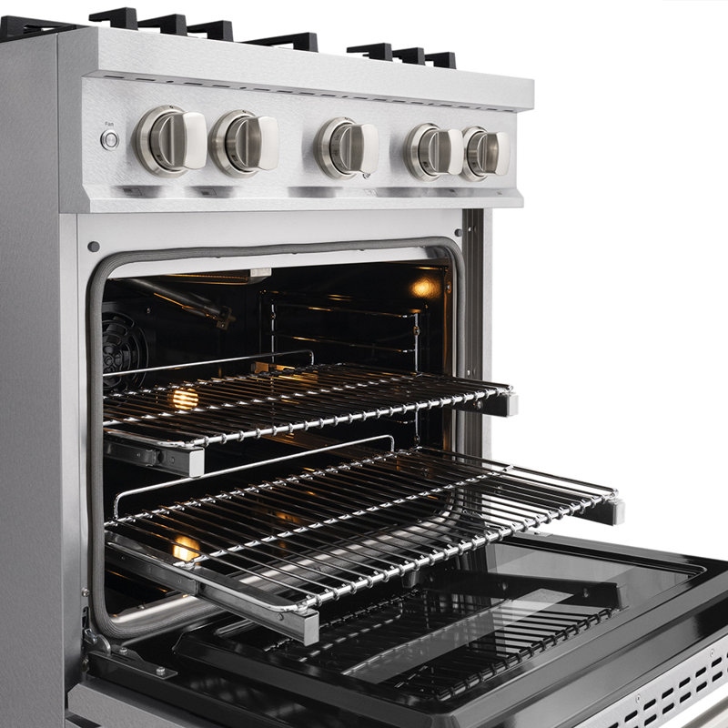 ZLINE 30 in. Classic Gas Range with DuoPro Cooktop and Convection Oven in Black Stainless Steel, Satin Stainless Steel