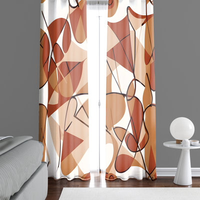 Paire de rideaux semi-transparents en polyester Dasheem