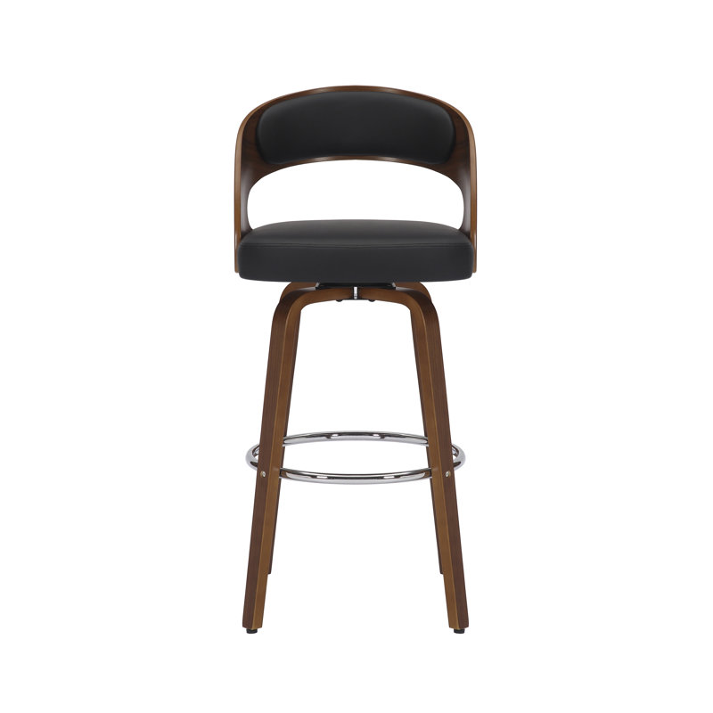 Tabouret pivotant Lombard, Noir, noir, noir, noir, Tabouret de comptoir (siège d'une hauteur de 26,1
