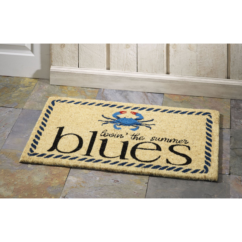 Tapis de porte d'intérieur Summer Blues Crab 30 po x 18 po