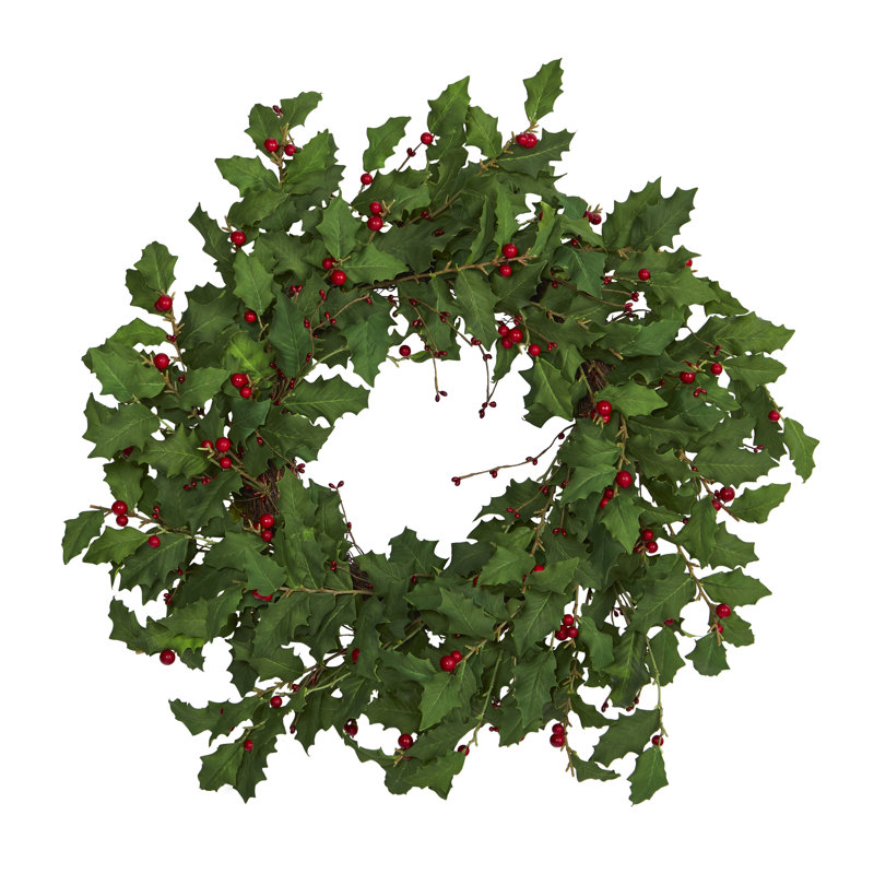 Faux Polyester Wreath, 21" H x 21" W x 4" D