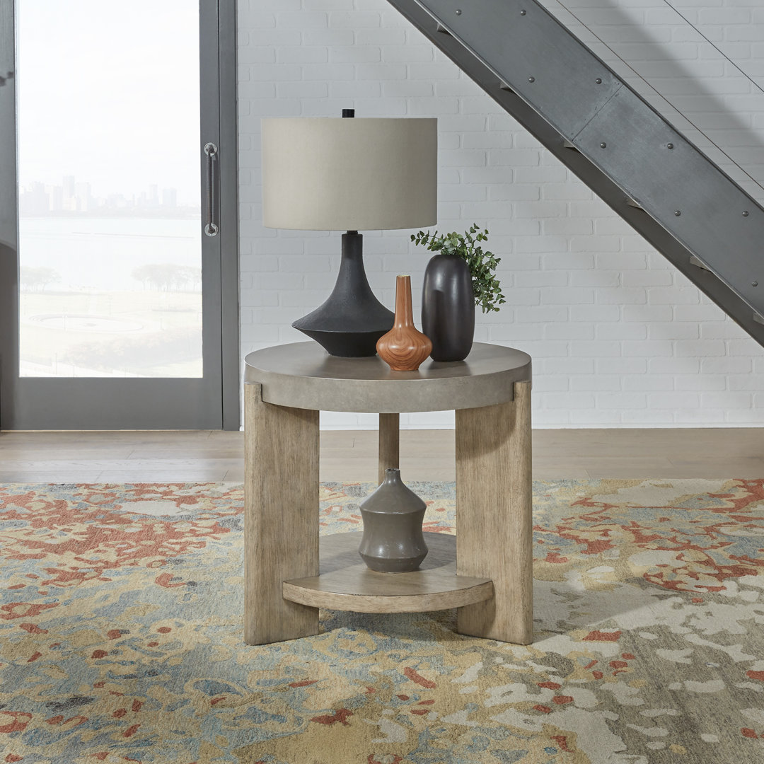 Barchetta Round End Table - Dusty Taupe Trent Austin Design®