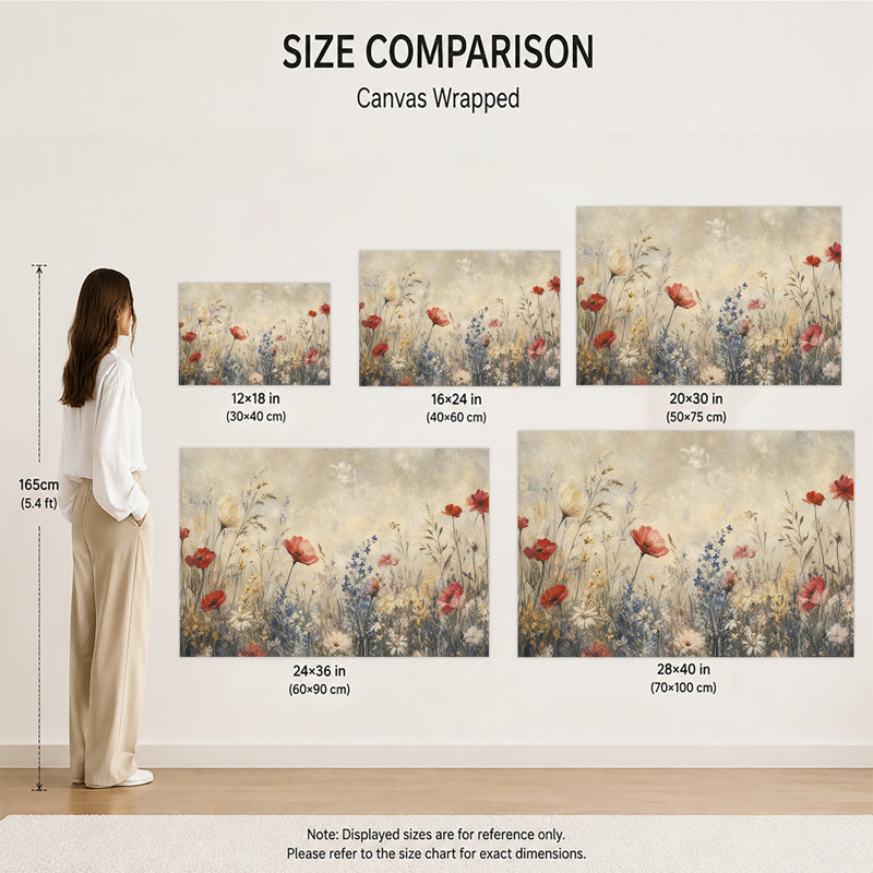 Reproduction de peinture à l'huile florale rétro sur toile rétro, coquelicot rouge, 20 x 30 po