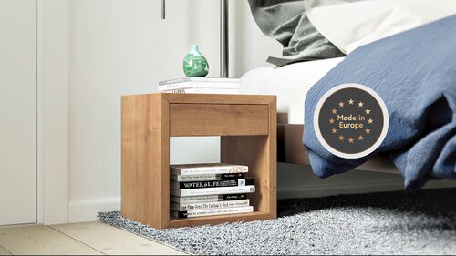 Arvester Modern Floating Bedroom Nightstand with Storage Drawer and Open Shelf Cubby Wade Logan Color: Light Oak