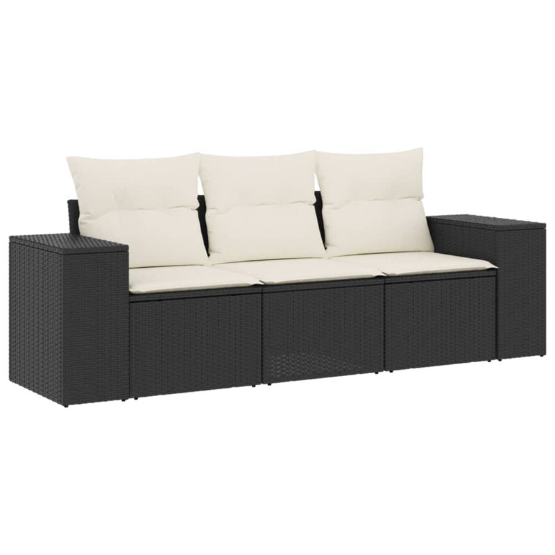 Vidaxl Garden Sofa Set , Cream White, Black