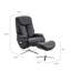 Fauteuil inclinable et repose-pieds en cuir Choco-133592220