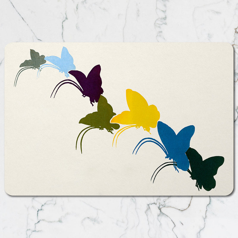 Floral Rose Placemat And Coaster Set Beige Background
