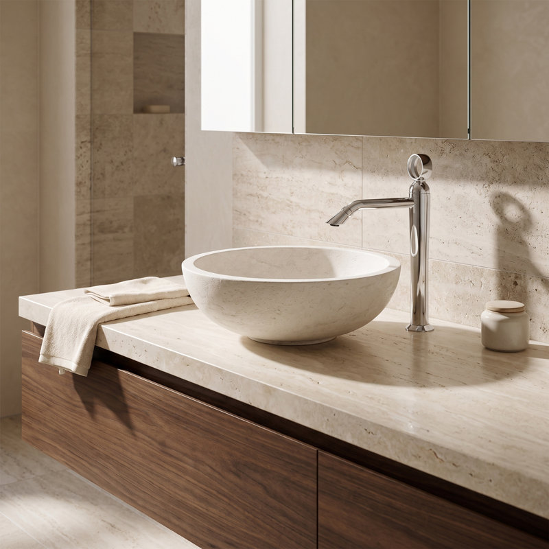 Opera Vessel Sink Bathroom Faucet with Drain Assembly, Polished Chrome