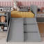Lit simple mezzanine bas avec glissade, bibliothèque mobile et garde-corps, cadre de lit mezzanine pour enfants, gris-535096719