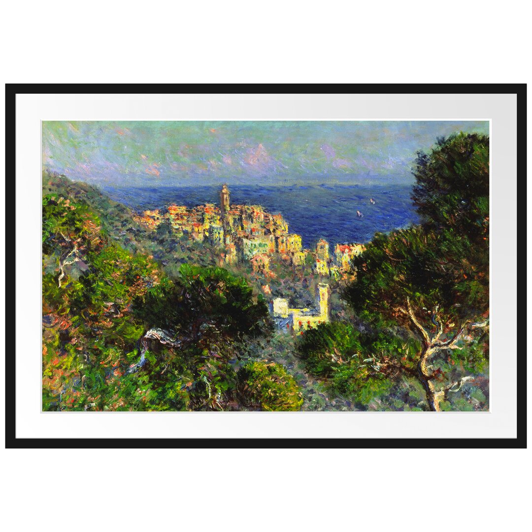 Gerahmtes Poster Blick von Bordighiera von Claude Monet