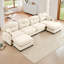 Canapé modulaire Braegger avec tissu chenille et dossier capitonné-128718060-117093340