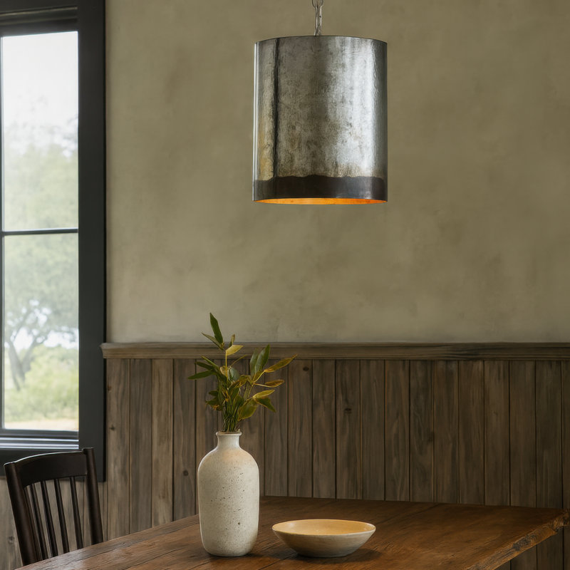Luminaire suspendu 2 lumières Cannery, Silver, Ombre Galvanized