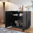 32'' Black Modern Cat Litter Box Enclosure
