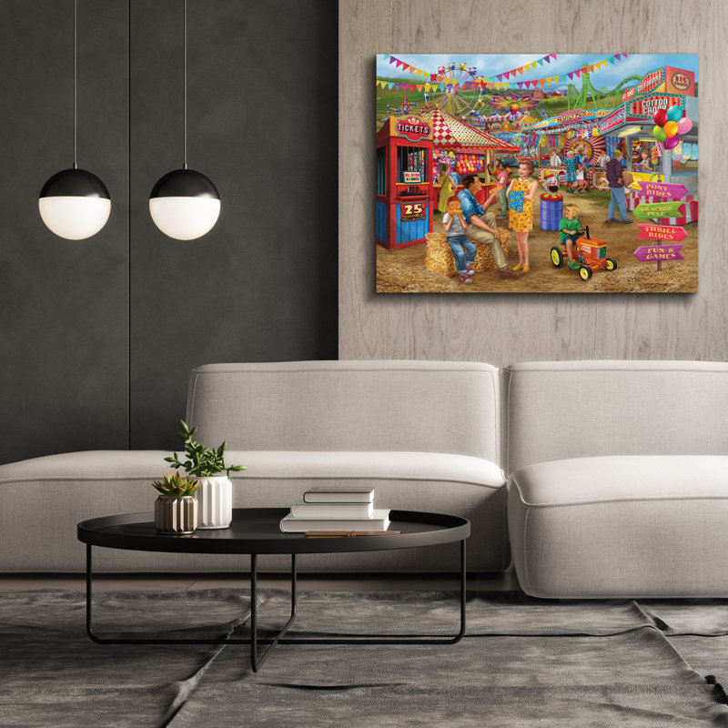 " Fairground Games " by Bigelow Illustrations, 40" H x 54" W x 1.5" D