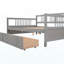 Lit de jour double en bois avec deux tiroirs, gris