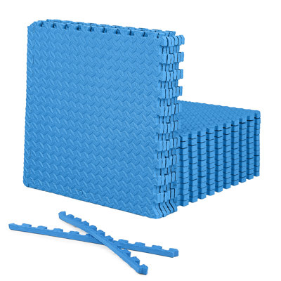 CAP Interlocking Exercise Foam Mats, 72 SQ.FT Diamond, TATAMI, T-Pattern 3/4-Inch Thickness Tiles