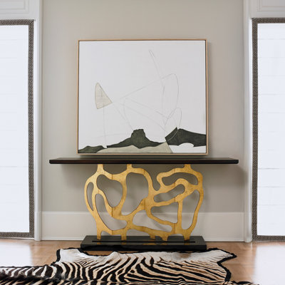 Sculpted 74'' W Solid Wood Console Table
