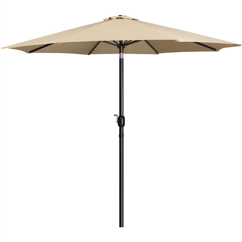 Longfellow 132" Tlit Patio Umbrella with Push Button, Tan