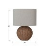 Hand-Woven Rattan Table Lamp with Linen Shade