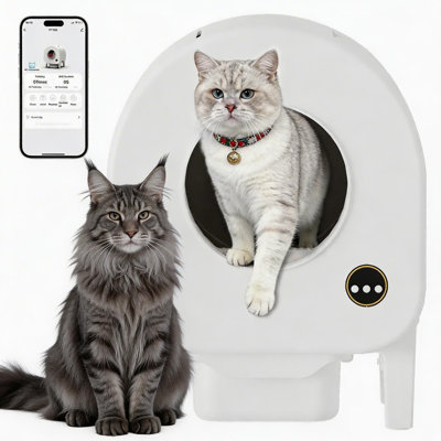 Automatic Self-Cleaning Cat Litter Box with App Control, Smart Odor Control & Safety Sensors