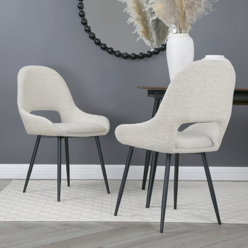 49cm H Upholstered Metal Upholstered Back Accent, Beige