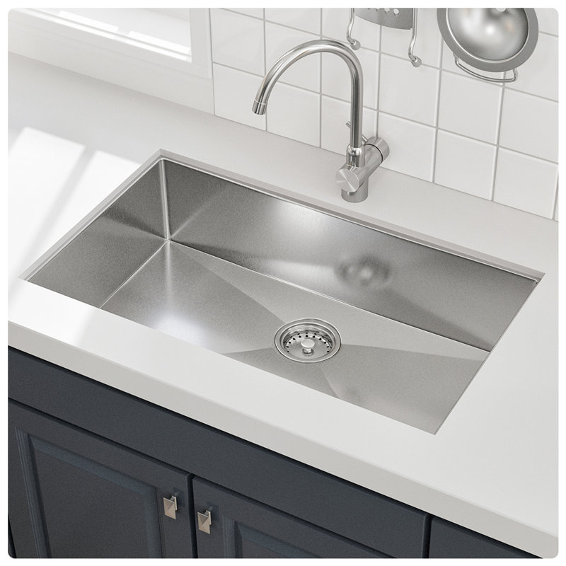 32.5'' L Single Bowl Stainless Steel Kitchen Sink