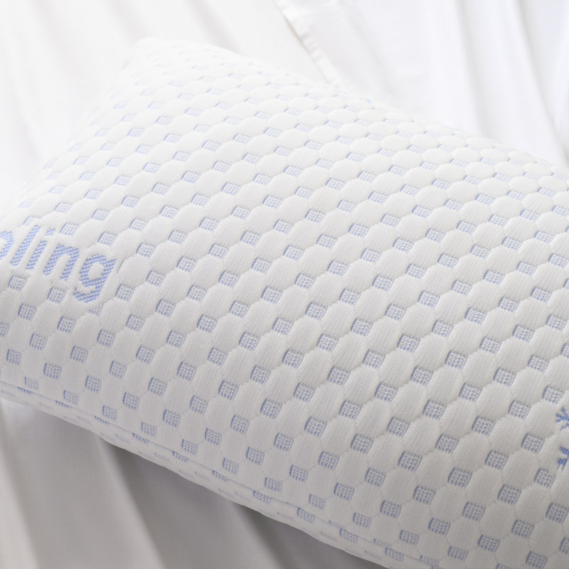Wiltsie 1pc Cooling Memory Foam Plush Support Pillow, King Pillow: 19" x 36"