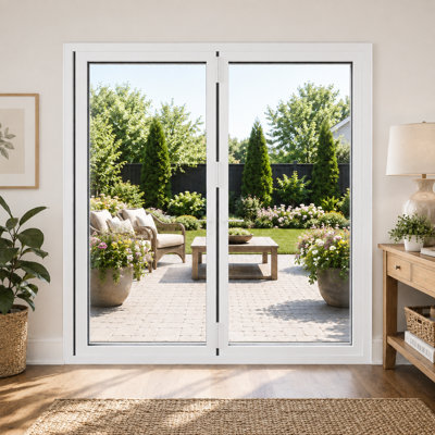 Porte pliante blanche l 72 po x H 80 po pliante en aluminium pliable (2 + 0)