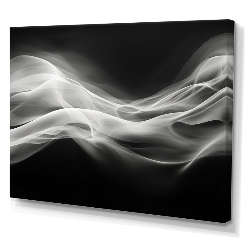 Noir blanc abstrait contemplatif III - impression, H 12 po x l 20 po x P 1 po, Toile tendue