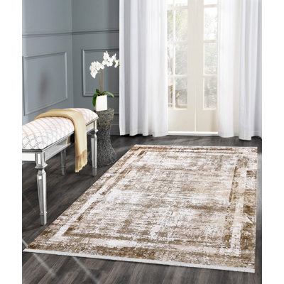 Tapis luxueux en vison de 6,6 x 9,5 pieds | 100% acrylique, 2800 g / m², hauteur des poils: 0,5 pouce | Design à franges avec 520 000 points de fil | Facile à nettoyer, facile à nettoyer | Parfait pour le salon et la chambre à coucher