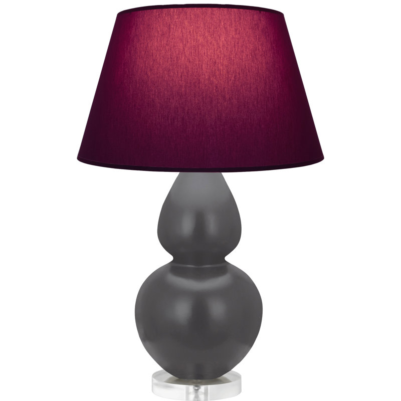 Lampe de table matte à double gourde, Gris, Prune / lavande