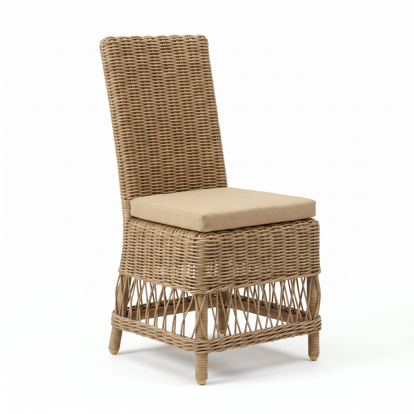 Margot Sunbrella® Patio Side Chair, Canvas Beige, Brown