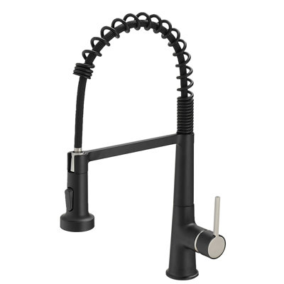 Faucet For Kitchen Sink, Black Kitchen Faucet With Pull Down Sprayer,  Modern Commercial Spring Pull-Out Kitchen Sink Faucet