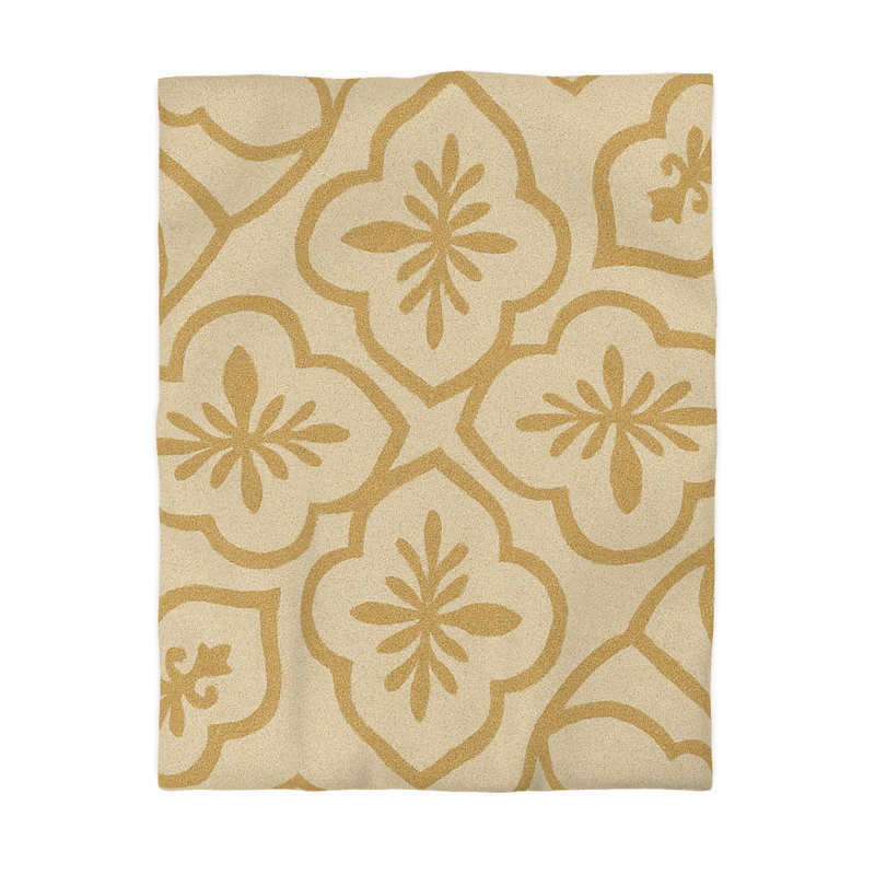 Microfiber Duvet Cover Boho Style, Design 35, Twin Duvet Cover, White