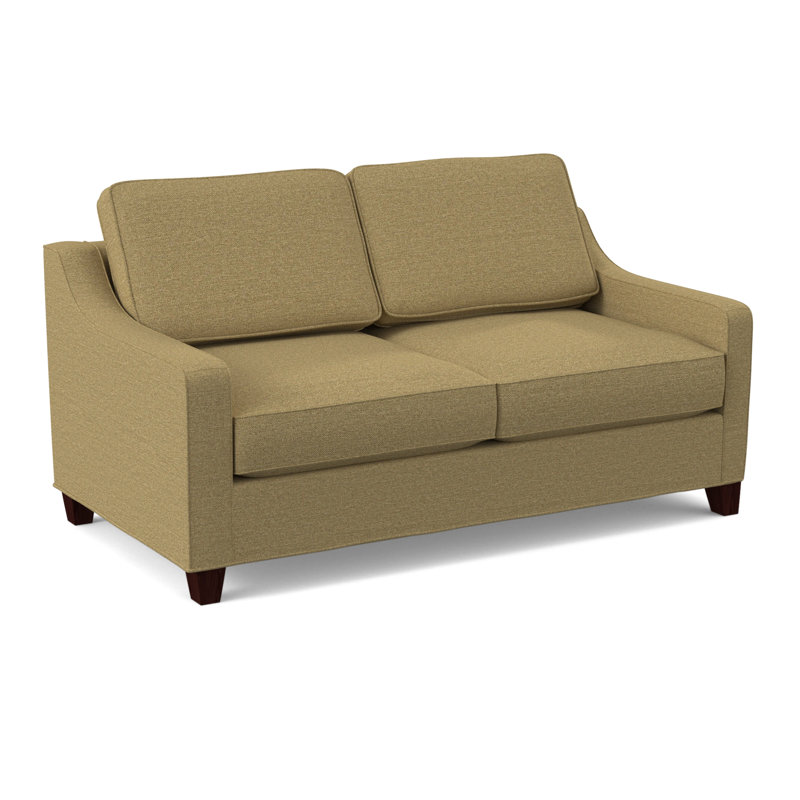 Clark 74" Square Arm Sofa Bed with Reversible Cushions, Empire Mahogany, Antic Fawn, Hybrid