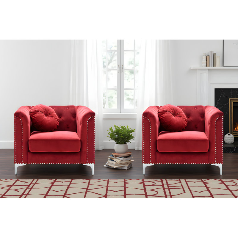 Ensemble de 2 chaises en velours Colmar, Bourgogne