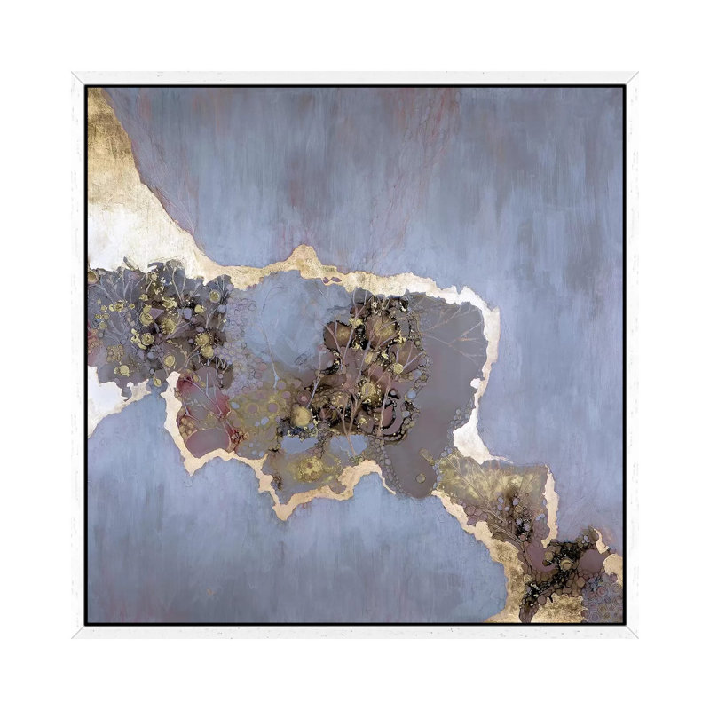 Eclipse by Mishel Schwartz - Painting on Canvas, 45.72cm H x 45.72cm W x 3.81cm D, White Floater Framed