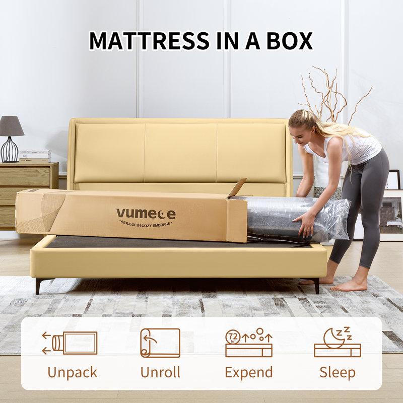 Mattress, Vumece 10 Inch Gel Memory Foam Mattress Medium Firm, Pressure Relief & Cool Sleep, Fiberglass Free, CertiPUR-US Certified, Mattress in a Box