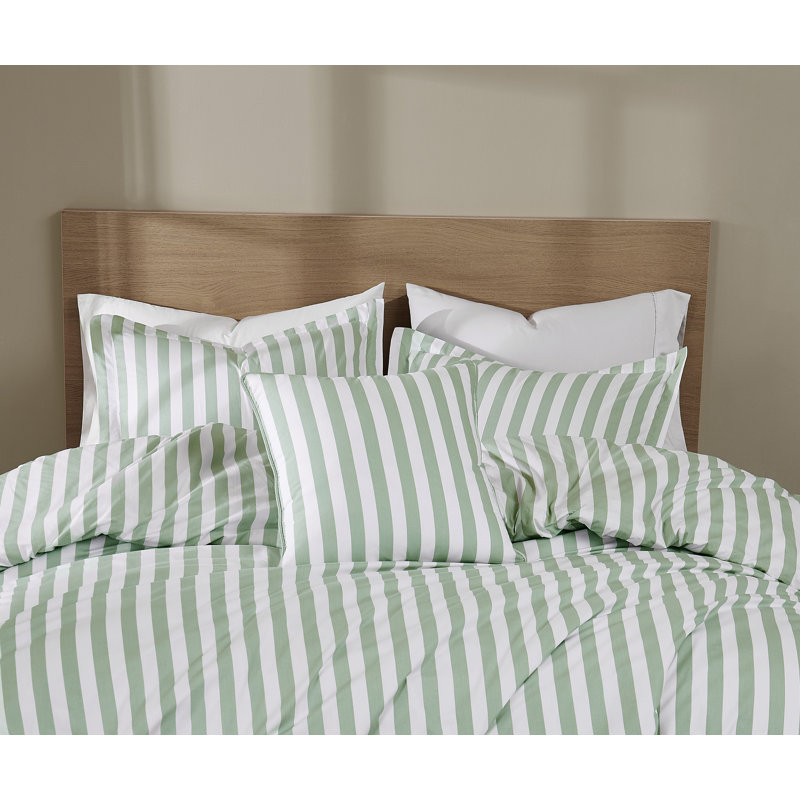 Brooklyn Loom Levi Stripe Decorative Pillow, White/Sage Green